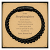 Stepdaughter Gifts from Bonus Dad, Graduation Birhday Stepdaughter Stone Leather Bracelets Long Distance Relationship Gifts for Stepdaughter Even when I'm not close by, I want you to know I love you. Love, Bonus Dad
