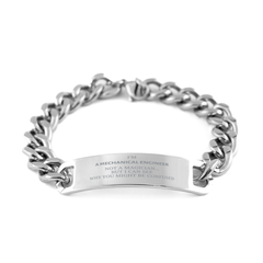 Badass Mechanical Engineer Gifts, I'm Mechanical Engineer not a magician, Sarcastic Cuban Chain Stainless Steel Bracelet for Mechanical Engineer Birthday Christmas for  Men, Women, Friends, Coworkers