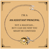 Badass Assistant Principal Gifts, I'm Assistant Principal not a magician, Sarcastic Sunflower Bracelet for Assistant Principal Birthday Christmas for  Men, Women, Friends, Coworkers