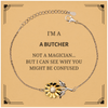 Badass Butcher Gifts, I'm Butcher not a magician, Sarcastic Sunflower Bracelet for Butcher Birthday Christmas for  Men, Women, Friends, Coworkers