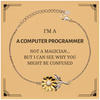 Badass Computer Programmer Gifts, I'm Computer Programmer not a magician, Sarcastic Sunflower Bracelet for Computer Programmer Birthday Christmas for  Men, Women, Friends, Coworkers