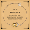 Badass Counselor Gifts, I'm Counselor not a magician, Sarcastic Sunflower Bracelet for Counselor Birthday Christmas for  Men, Women, Friends, Coworkers
