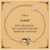 Badass Valet Gifts, I'm Valet not a magician, Sarcastic Sunflower Bracelet for Valet Birthday Christmas for  Men, Women, Friends, Coworkers