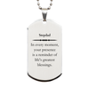 Stepdad Thank You Gifts, Your presence is a reminder of life's greatest, Appreciation Blessing Birthday Silver Dog Tag for Stepdad