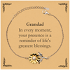 Grandad Thank You Gifts, Your presence is a reminder of life's greatest, Appreciation Blessing Birthday Sunflower Bracelet for Grandad
