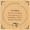 Grandpop Thank You Gifts, Your presence is a reminder of life's greatest, Appreciation Blessing Birthday Sunflower Bracelet for Grandpop