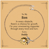 To My Son Sunflower Bracelet, I'm your unwavering supporter, Supporting Inspirational Gifts for Son from Daddy