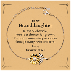 To My Granddaughter Sunflower Bracelet, I'm your unwavering supporter, Supporting Inspirational Gifts for Granddaughter from Grandmother