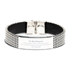 To My Stepson Stainless Steel Bracelet, I'm your unwavering supporter, Supporting Inspirational Gifts for Stepson from Stepmom