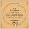 To My Grandson Sunflower Bracelet, I'm your unwavering supporter, Supporting Inspirational Gifts for Grandson from Grandmother