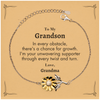 To My Grandson Sunflower Bracelet, I'm your unwavering supporter, Supporting Inspirational Gifts for Grandson from Grandma
