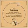 To My Grandson Sunflower Bracelet, I'm your unwavering supporter, Supporting Inspirational Gifts for Grandson from Abuela