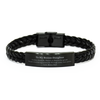 To My Bonus Daughter Braided Leather Bracelet, I'm your unwavering supporter, Supporting Inspirational Gifts for Bonus Daughter from Bonus Dad