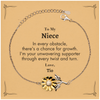 To My Niece Sunflower Bracelet, I'm your unwavering supporter, Supporting Inspirational Gifts for Niece from Tio