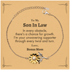To My Son In Law Sunflower Bracelet, I'm your unwavering supporter, Supporting Inspirational Gifts for Son In Law from Bonus Mom