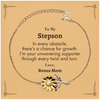 To My Stepson Sunflower Bracelet, I'm your unwavering supporter, Supporting Inspirational Gifts for Stepson from Bonus Mom