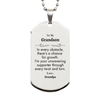 To My Grandson Silver Dog Tag, I'm your unwavering supporter, Supporting Inspirational Gifts for Grandson from Grandpa