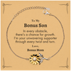To My Bonus Son Sunflower Bracelet, I'm your unwavering supporter, Supporting Inspirational Gifts for Bonus Son from Bonus Mom