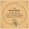 To My Bonus Sister Sunflower Bracelet, I'm your unwavering supporter, Supporting Inspirational Gifts for Bonus Sister from Brother