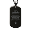 To My Granddaughter Inspirational Gifts from Gigi, Life can be unfair but I will always be there, Encouragement Black Dog Tag for Granddaughter