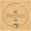 To My Son Inspirational Gifts from Mom, Life can be unfair but I will always be there, Encouragement Sunflower Bracelet for Son