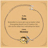 To My Son Inspirational Gifts from Mommy, Life can be unfair but I will always be there, Encouragement Sunflower Bracelet for Son