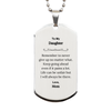 To My Daughter Inspirational Gifts from Mom, Life can be unfair but I will always be there, Encouragement Silver Dog Tag for Daughter