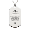 To My Daughter Inspirational Gifts from Papa, Life can be unfair but I will always be there, Encouragement Silver Dog Tag for Daughter