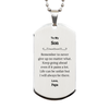 To My Son Inspirational Gifts from Papa, Life can be unfair but I will always be there, Encouragement Silver Dog Tag for Son