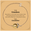 To My Grandson Inspirational Gifts from Grandfather, Life can be unfair but I will always be there, Encouragement Sunflower Bracelet for Grandson