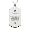 To My Son Inspirational Gifts from Pa, Life can be unfair but I will always be there, Encouragement Silver Dog Tag for Son