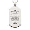 To My Granddaughter Inspirational Gifts from Granddad, Life can be unfair but I will always be there, Encouragement Silver Dog Tag for Granddaughter