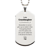 To My Granddaughter Inspirational Gifts from Gigi, Life can be unfair but I will always be there, Encouragement Silver Dog Tag for Granddaughter