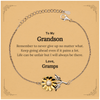 To My Grandson Inspirational Gifts from Gramps, Life can be unfair but I will always be there, Encouragement Sunflower Bracelet for Grandson