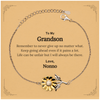To My Grandson Inspirational Gifts from Nonno, Life can be unfair but I will always be there, Encouragement Sunflower Bracelet for Grandson