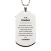 To My Grandson Inspirational Gifts from Grandfather, Life can be unfair but I will always be there, Encouragement Silver Dog Tag for Grandson