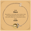 To My Niece Inspirational Gifts from Auntie, Life can be unfair but I will always be there, Encouragement Sunflower Bracelet for Niece