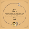 To My Niece Inspirational Gifts from Uncle, Life can be unfair but I will always be there, Encouragement Sunflower Bracelet for Niece