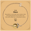 To My Niece Inspirational Gifts from Tio, Life can be unfair but I will always be there, Encouragement Sunflower Bracelet for Niece