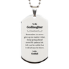 To My Goddaughter Inspirational Gifts from Goddad, Life can be unfair but I will always be there, Encouragement Silver Dog Tag for Goddaughter