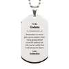 To My Godson Inspirational Gifts from Godmother, Life can be unfair but I will always be there, Encouragement Silver Dog Tag for Godson