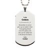 To My Godson Inspirational Gifts from Goddad, Life can be unfair but I will always be there, Encouragement Silver Dog Tag for Godson
