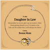 To My Daughter In Law Inspirational Gifts from Bonus Mom, Life can be unfair but I will always be there, Encouragement Sunflower Bracelet for Daughter In Law