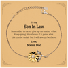 To My Son In Law Inspirational Gifts from Bonus Dad, Life can be unfair but I will always be there, Encouragement Sunflower Bracelet for Son In Law