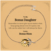 To My Bonus Daughter Inspirational Gifts from Bonus Mom, Life can be unfair but I will always be there, Encouragement Sunflower Bracelet for Bonus Daughter