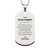 To My Bonus Daughter Inspirational Gifts from Bonus Mom, Life can be unfair but I will always be there, Encouragement Silver Dog Tag for Bonus Daughter