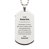 To My Bonus Son Inspirational Gifts from Bonus Dad, Life can be unfair but I will always be there, Encouragement Silver Dog Tag for Bonus Son