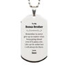 To My Bonus Brother Inspirational Gifts from Sister, Life can be unfair but I will always be there, Encouragement Silver Dog Tag for Bonus Brother