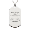 Funny Aircraft Mechanic Gifts, Never thought I'd be Aircraft Mechanic, Appreciation Birthday Silver Dog Tag for Men, Women, Friends, Coworkers