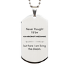 Funny Aircraft Mechanic Gifts, Never thought I'd be Aircraft Mechanic, Appreciation Birthday Silver Dog Tag for Men, Women, Friends, Coworkers